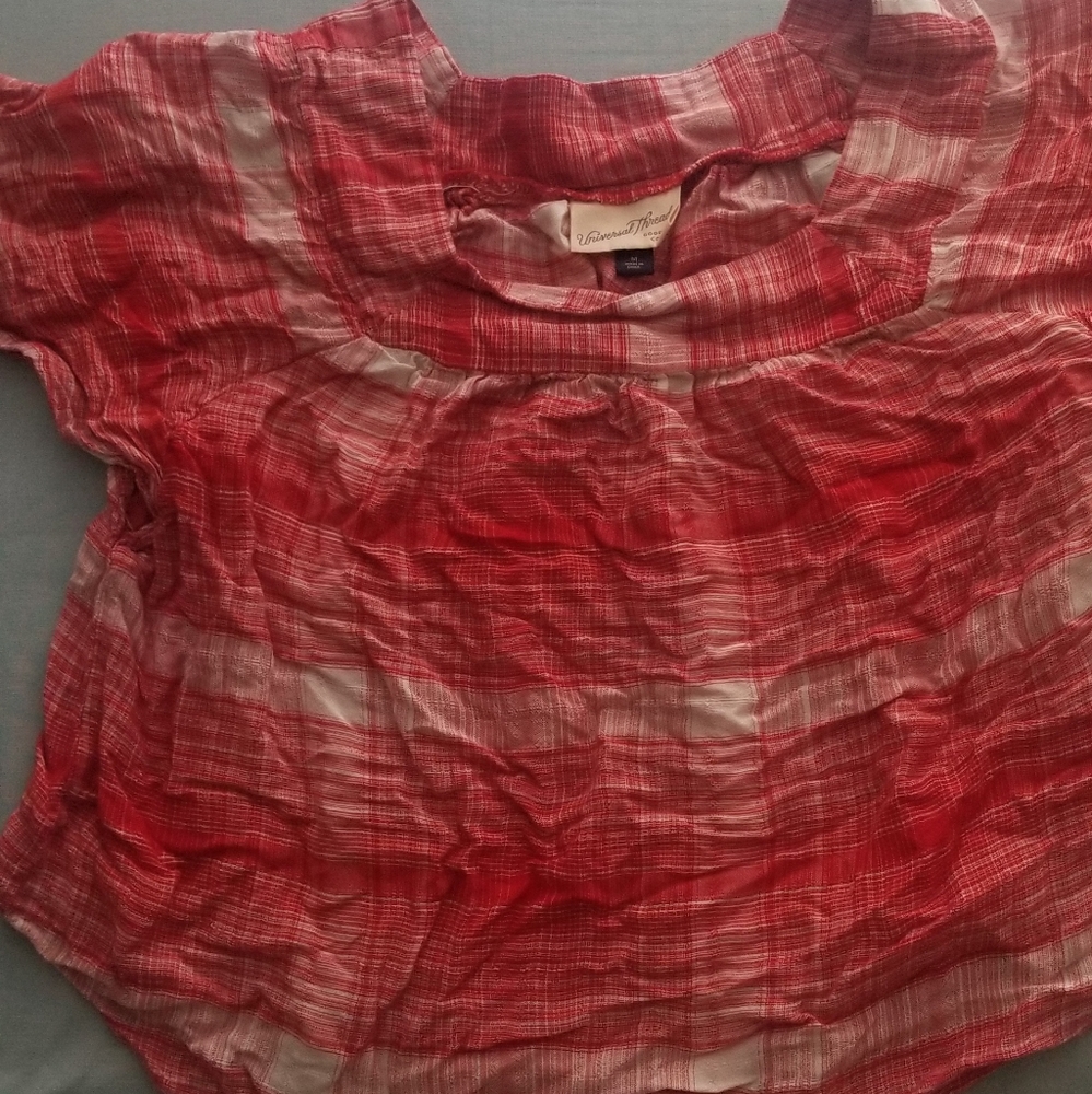 Universal thread, Medium, white and red plaid